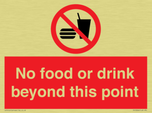 No food or drink beyond this point